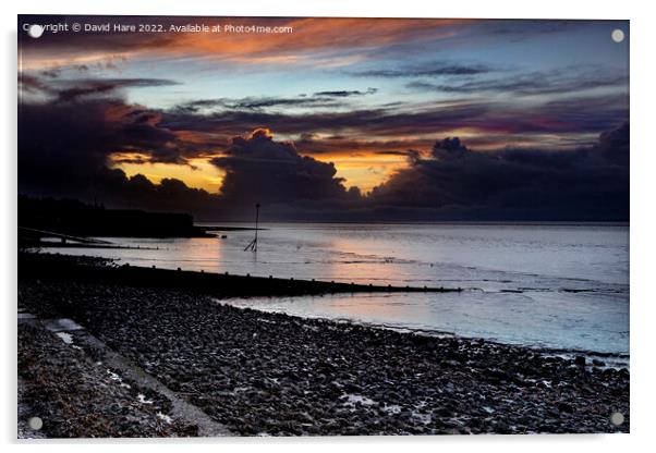 Silloth Sunset Acrylic by David Hare