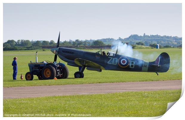 Spitfire Ready for Take-off Print by Jonathan Mitchell
