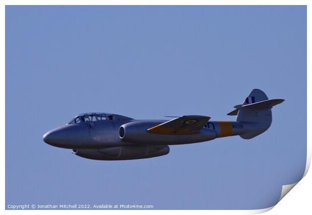 RAF Gloster Meteor T7 Print by Jonathan Mitchell