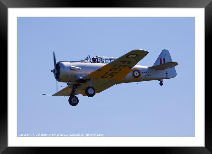 RAF North American Harvard in Flight Framed Mounted Print by Jonathan Mitchell