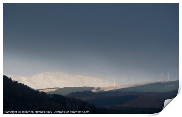 First snows in the Scottish Highlands Print by Jonathan Mitchell