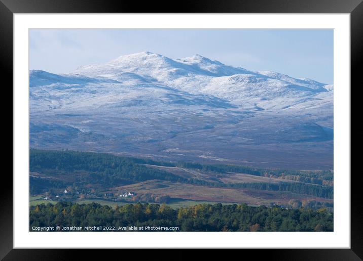 First snows in the Scottish Highlands Framed Mounted Print by Jonathan Mitchell