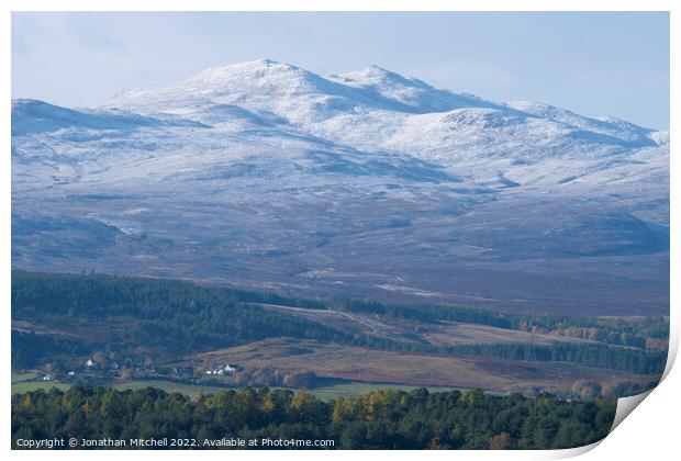 First snows in the Scottish Highlands Print by Jonathan Mitchell
