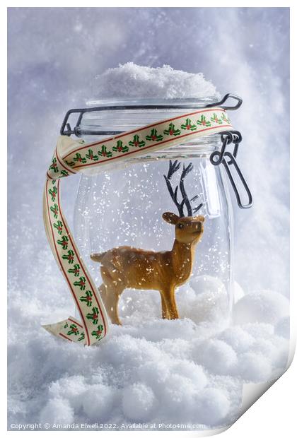 Reindeer Figure Print by Amanda Elwell