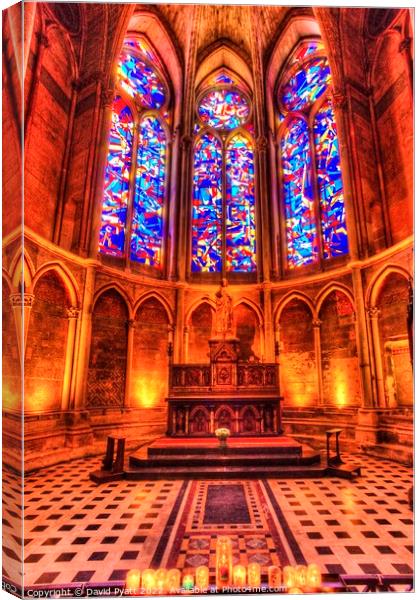 Reims Cathedral Candles   Canvas Print by David Pyatt