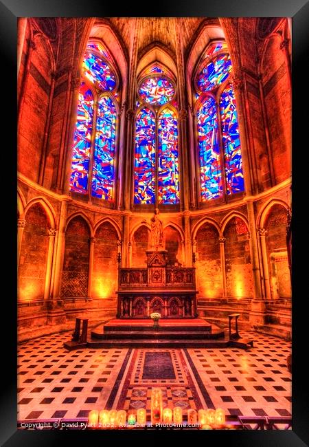 Reims Cathedral Candles   Framed Print by David Pyatt
