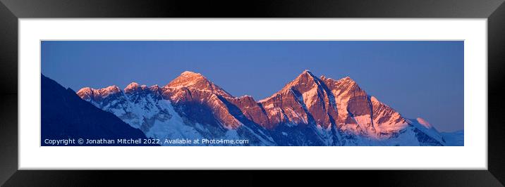 Mount Everest, Nepal, 2008 Framed Mounted Print by Jonathan Mitchell