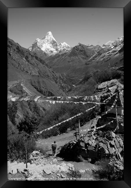 Mong La, Everest Himalaya, Nepal, 2007 Framed Print by Jonathan Mitchell