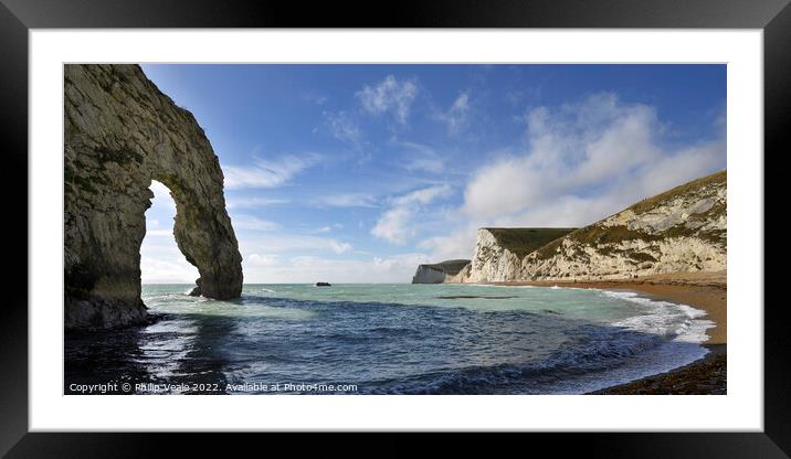 Durdle Door's Summer Shadow Framed Mounted Print by Philip Veale