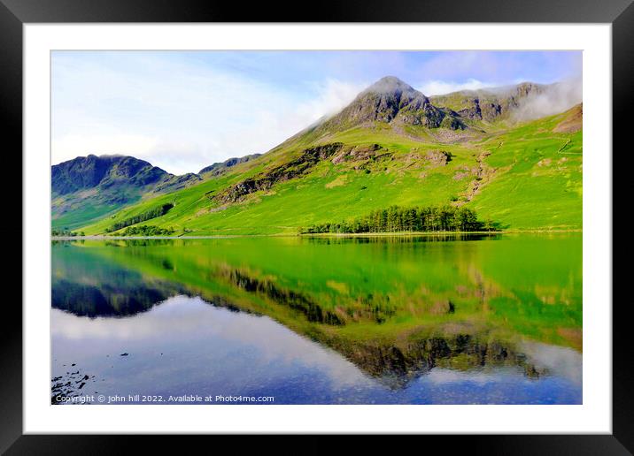 Mountain reflections, Cumbria, UK. Framed Mounted Print by john hill