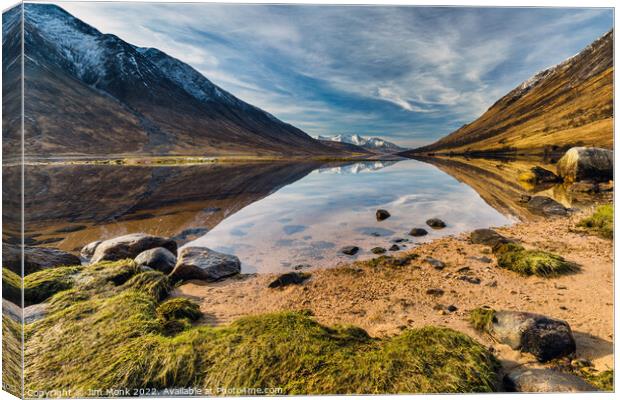 Mountain Reflections, Loch Etive Canvas Print by Jim Monk