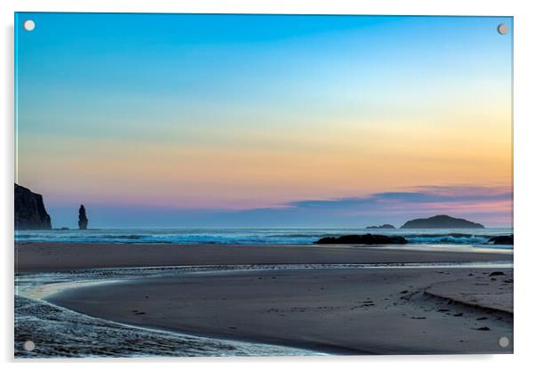 Sandwood Bay Sunset Acrylic by Derek Beattie