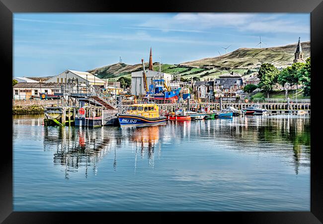 Girvan Harbour Reflection Framed Print by Valerie Paterson
