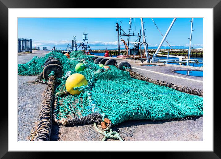 Fishing Nets Girvan Framed Mounted Print by Valerie Paterson