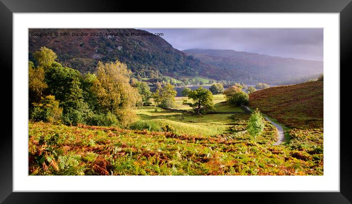 Loughrigg Terrace down to Rydal Framed Mounted Print by John Dunbar