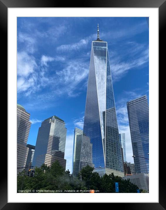 One World Trade Centre New York Framed Mounted Print by Sheila Ramsey
