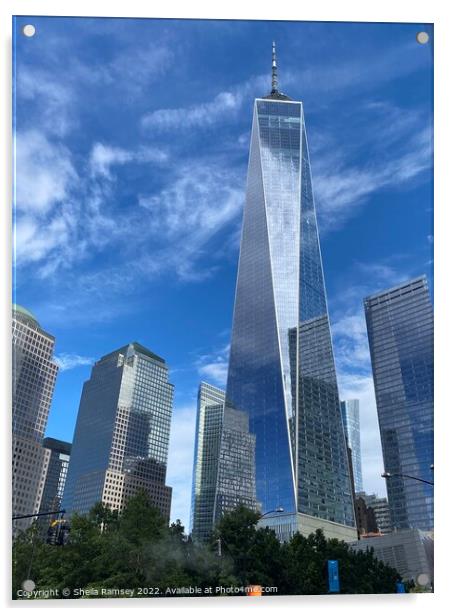 One World Trade Centre New York Acrylic by Sheila Ramsey
