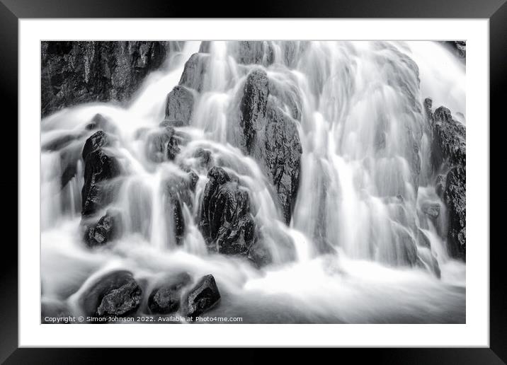Waterfall  Framed Mounted Print by Simon Johnson