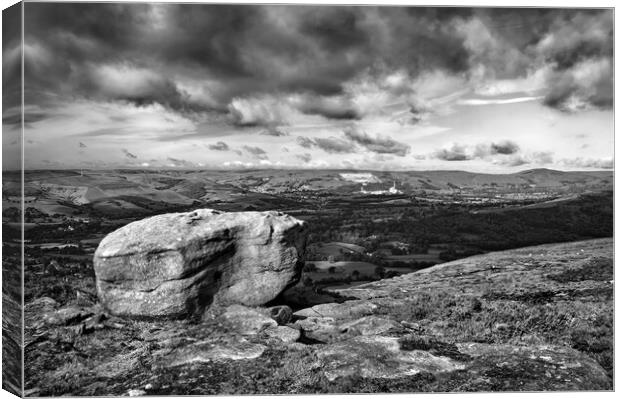 Hope Valley from Bamford Edge  Canvas Print by Darren Galpin