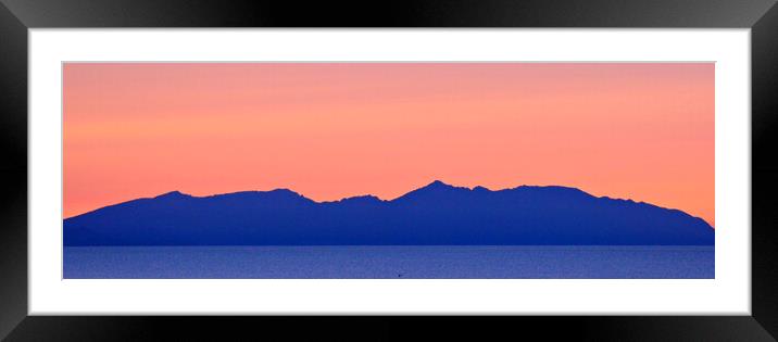 Arran silhouetted at dusk Framed Mounted Print by Allan Durward Photography