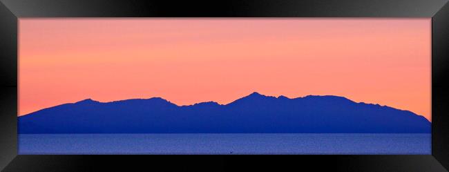 Arran silhouetted at dusk Framed Print by Allan Durward Photography