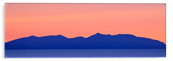 Arran silhouetted at dusk Acrylic by Allan Durward Photography