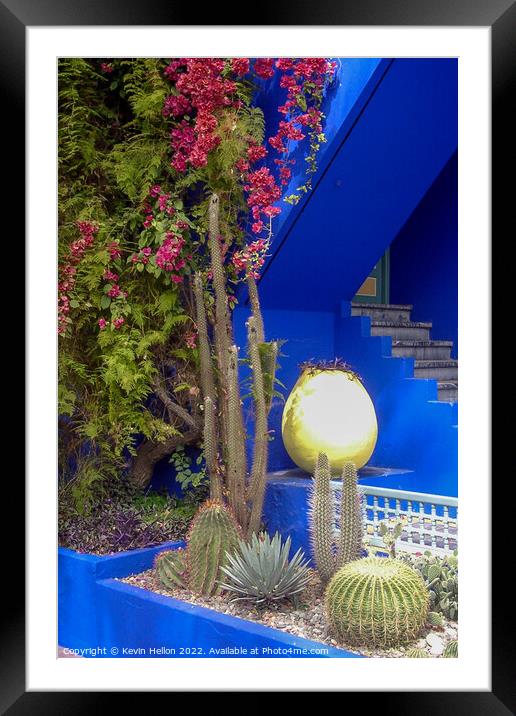 Garden of Yves St Laurent, Marrakesh, Morocco Framed Mounted Print by Kevin Hellon