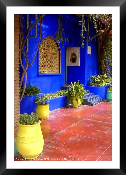 Garden of Yves St Laurent, Marrakesh, Morocco Framed Mounted Print by Kevin Hellon