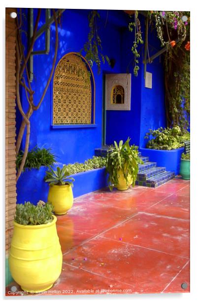 Garden of Yves St Laurent, Marrakesh, Morocco Acrylic by Kevin Hellon