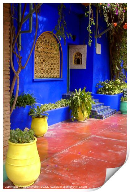 Garden of Yves St Laurent, Marrakesh, Morocco Print by Kevin Hellon