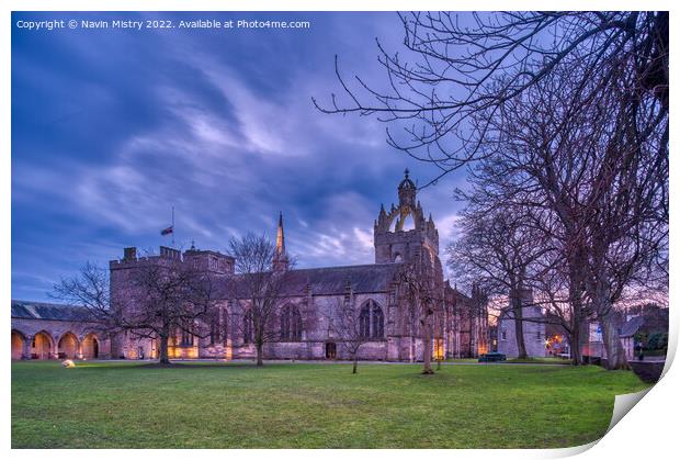 A view of Kings College, Aberdeen, Scotland Print by Navin Mistry