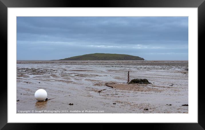 Low tide over Balcary Bay with Heston Island and Balcary Tower in the background Framed Mounted Print by SnapT Photography