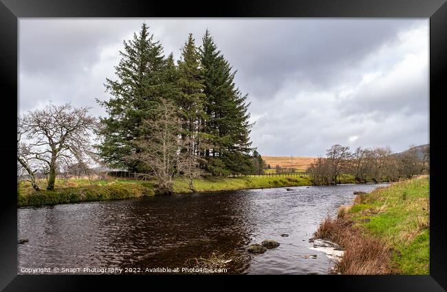 The Long Pool on the Water of Deugh river near Carsphairn in winter, Dumfries and Galloway, Scotland Framed Print by SnapT Photography