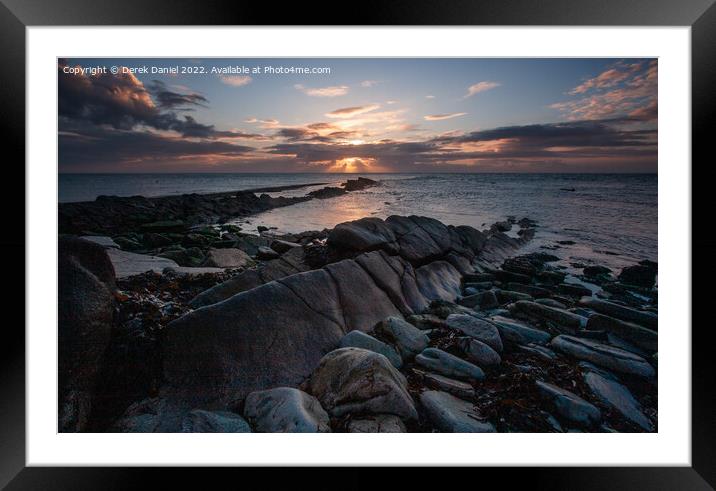 Moody Sunrise over Jurassic Coast Framed Mounted Print by Derek Daniel