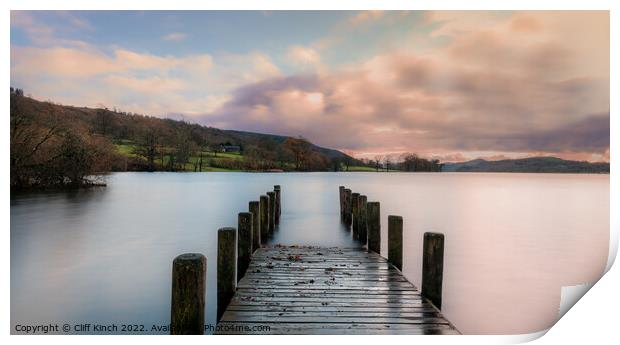 Lake Coniston Jetty  Print by Cliff Kinch