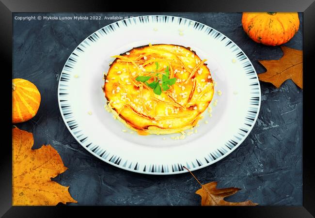 Cottage cheese casserole with pumpkin Framed Print by Mykola Lunov Mykola