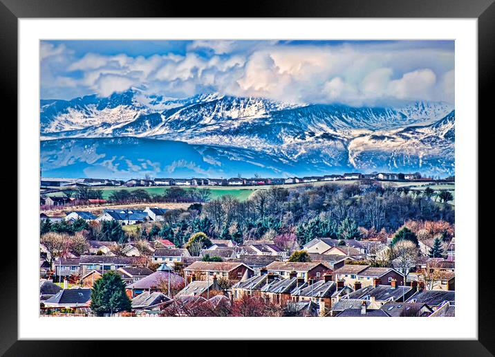 Kilwinning Rooftops Framed Mounted Print by Valerie Paterson