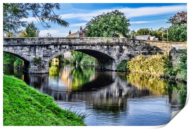 Bridge over River Garnock Print by Valerie Paterson