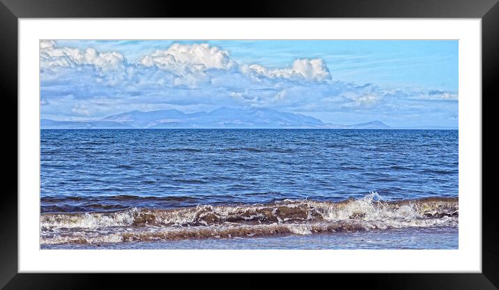 Isle of Arran, an Ayr view (abstract) Framed Mounted Print by Allan Durward Photography
