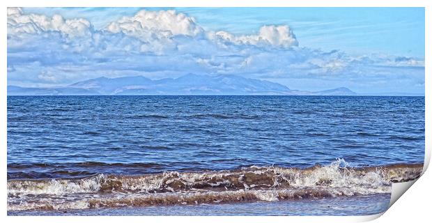 Isle of Arran, an Ayr view (abstract) Print by Allan Durward Photography