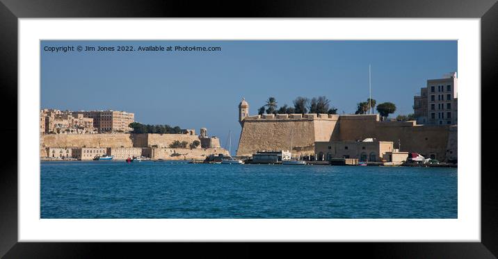 The Grand Harbour, Valletta, Malta - Panorama Framed Mounted Print by Jim Jones