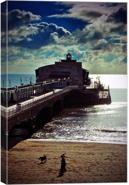 Bournemouth Pier And Beach Dorset England Canvas Print by Andy Evans Photos