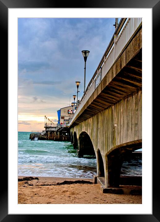Bournemouth Pier And Beach Dorset England Framed Mounted Print by Andy Evans Photos