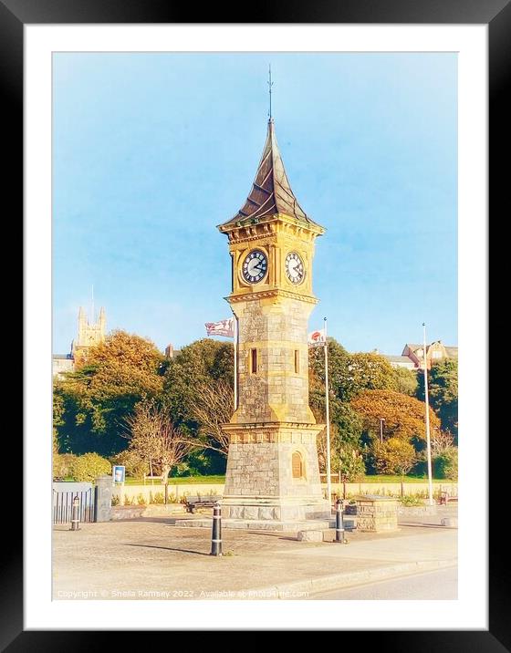 The Clock Tower Exmouth Framed Mounted Print by Sheila Ramsey