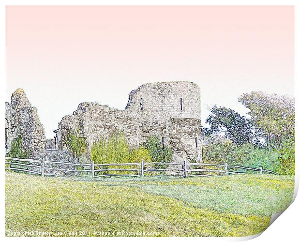 Pevensey's Roman castle Print by Sharon Lisa Clarke