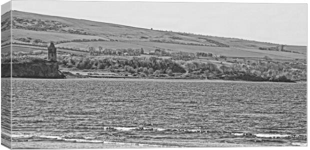 Greenan castle Ayr (black&white abstract) Canvas Print by Allan Durward Photography