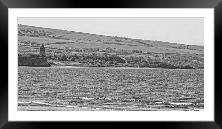 Greenan castle Ayr (black&white abstract) Framed Mounted Print by Allan Durward Photography