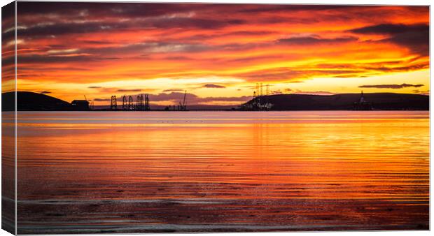 Sunrise over the Cromarty Firth Canvas Print by John Frid