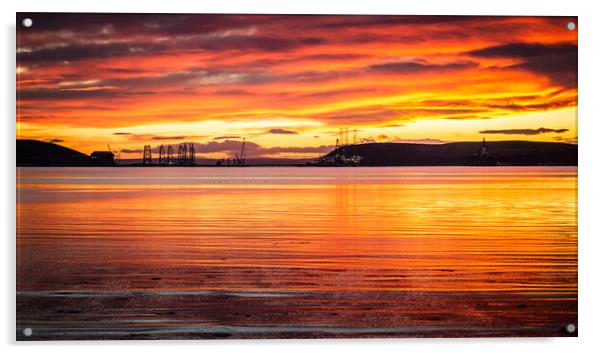 Sunrise over the Cromarty Firth Acrylic by John Frid