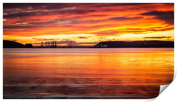 Sunrise over the Cromarty Firth Print by John Frid